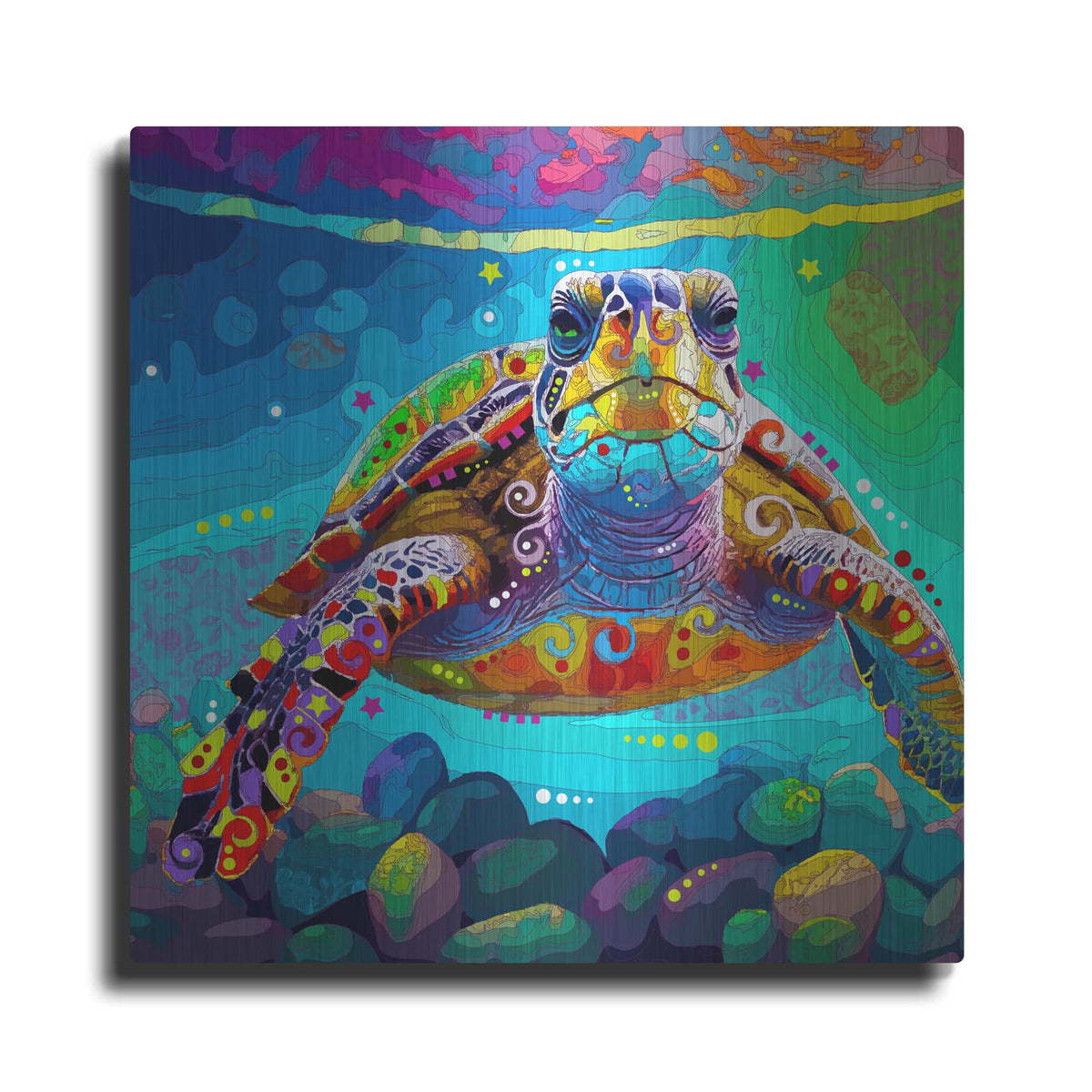 'Sea Turtling' by Dean Russo – Metal Wall Art