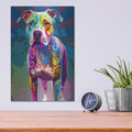 'The Carefree Staffie' by Dean Russo – Metal Wall Art, 12x16 room view