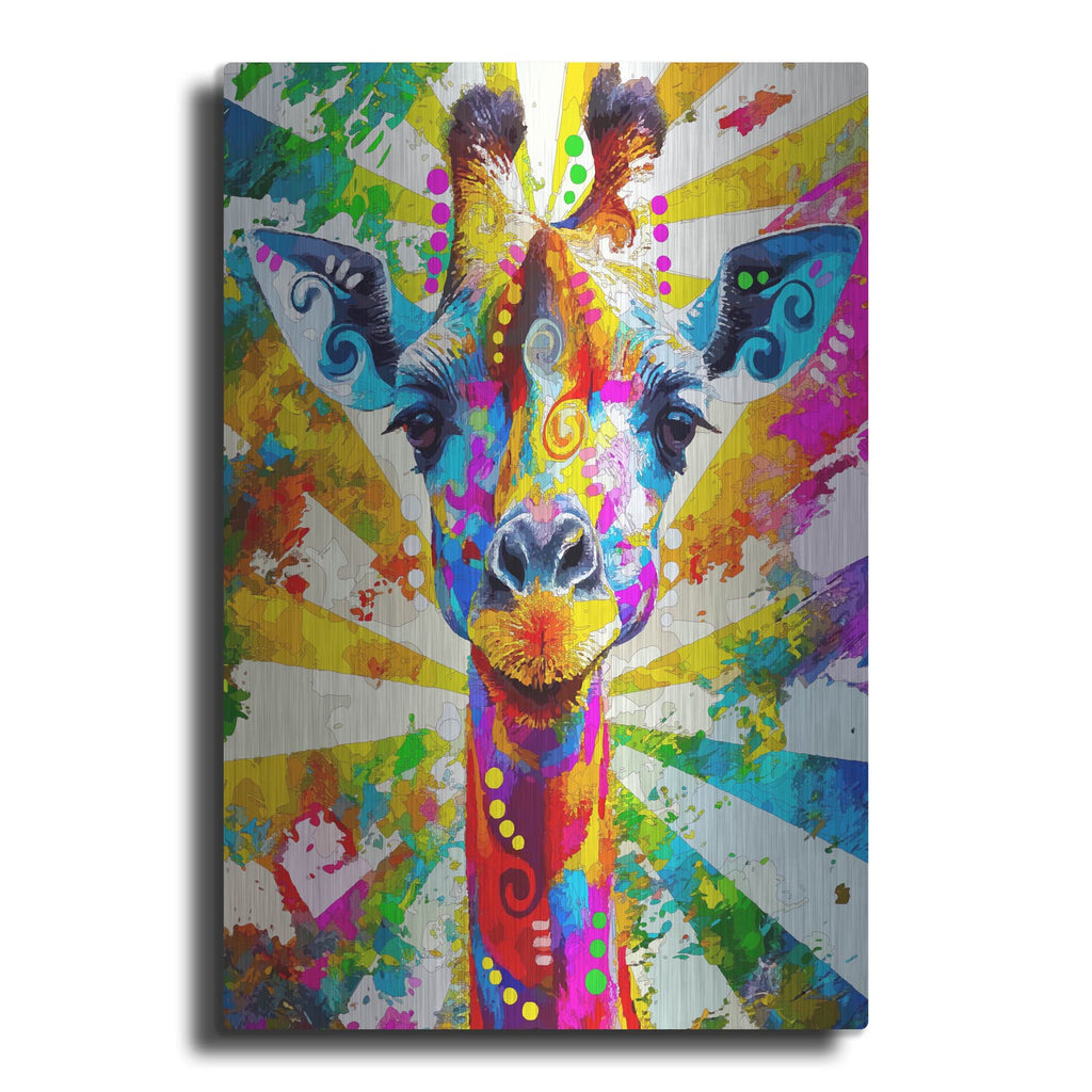 'The Closeup Giraffe' by Dean Russo – Metal Wall Art