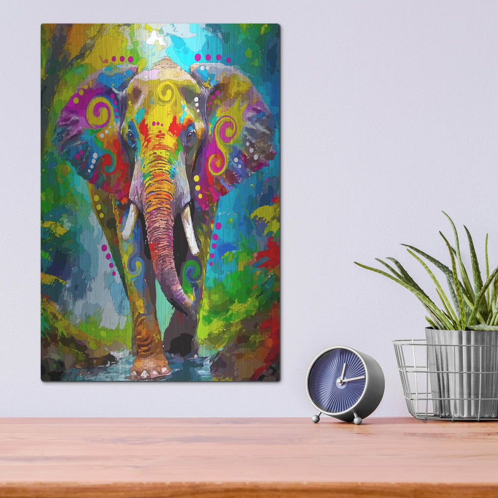 'The Elephant Stomp' by Dean Russo – Metal Wall Art, 12x16 room view