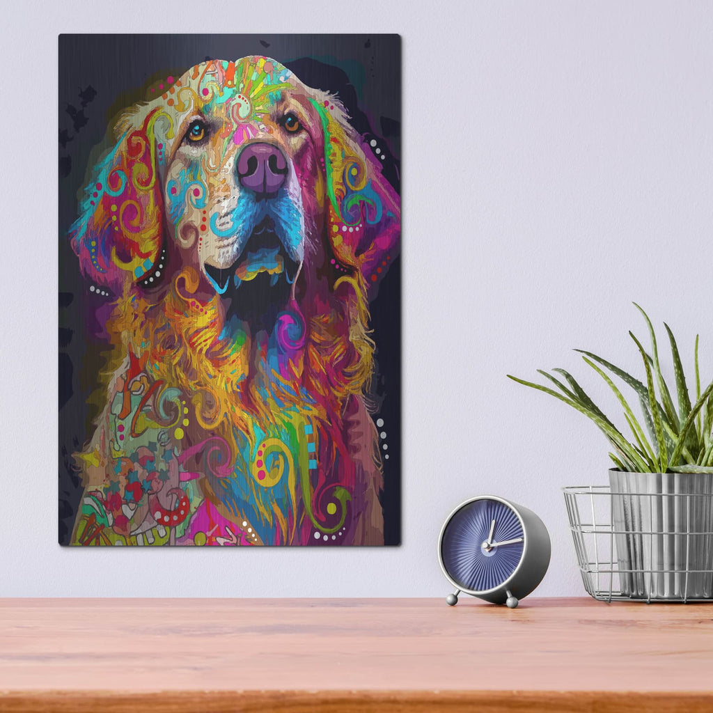'The Gleaming Golden' by Dean Russo – Metal Wall Art, 12x16 room view