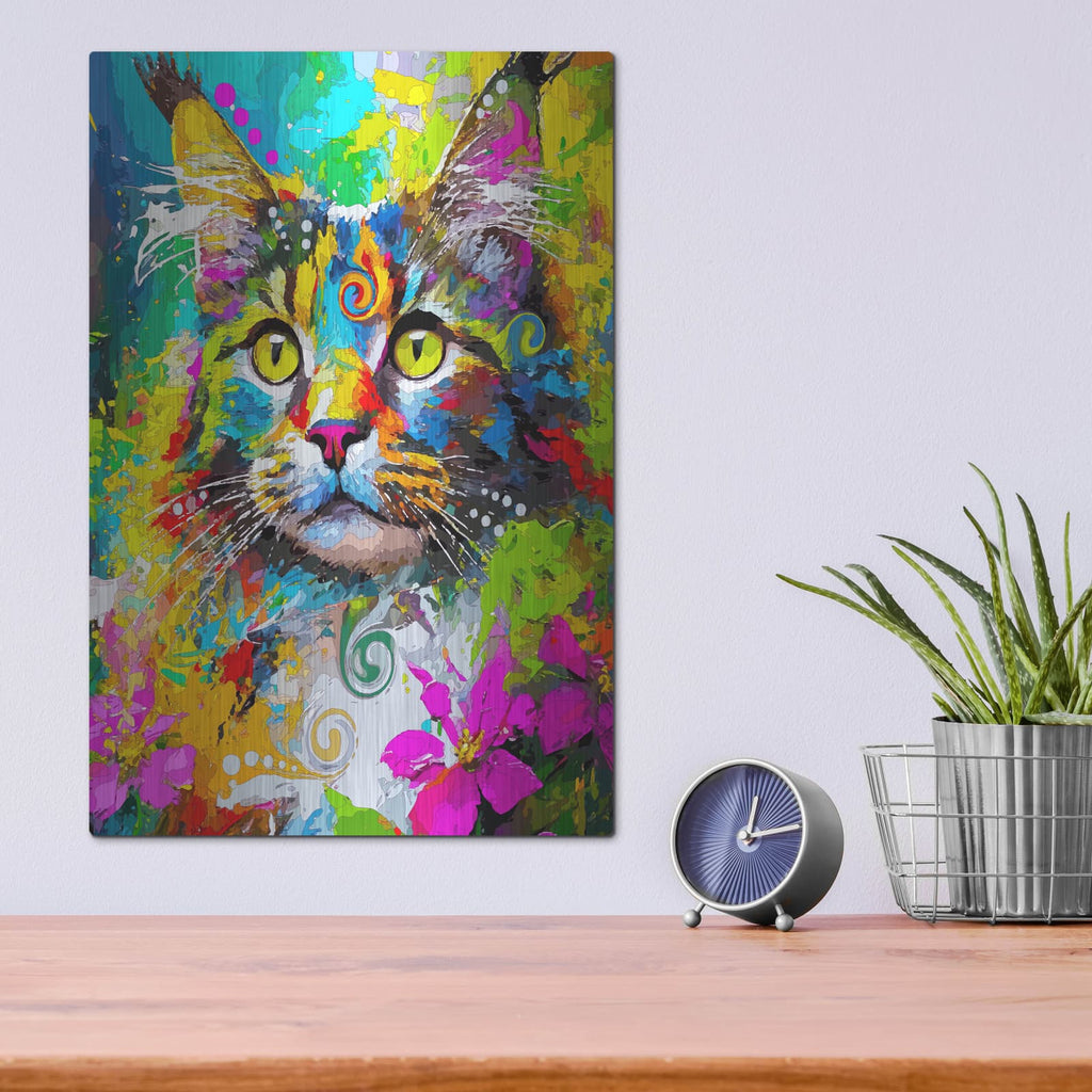 'The Maine Coon' by Dean Russo – Metal Wall Art, 12x16 room view