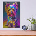 'The Sophisticated Yorkie' by Dean Russo – Metal Wall Art, 12x16 room view