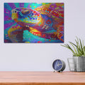'The Surfing Sea Turtle' by Dean Russo – Metal Wall Art, 16x12 room view