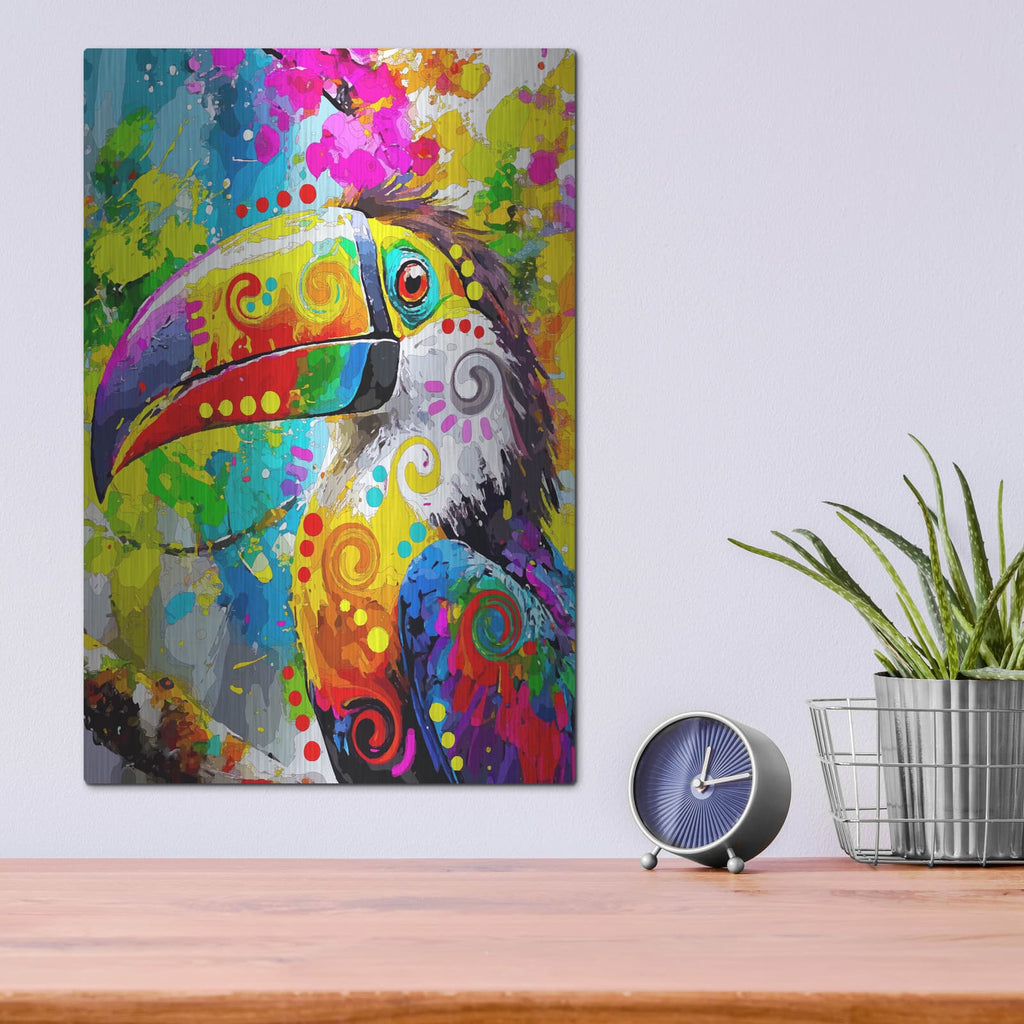 'The Trusted Toucan' by Dean Russo – Metal Wall Art, 12x16 room view