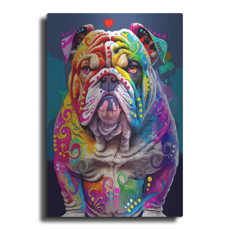 'The Unhumorous Bulldog' by Dean Russo – Metal Wall Art