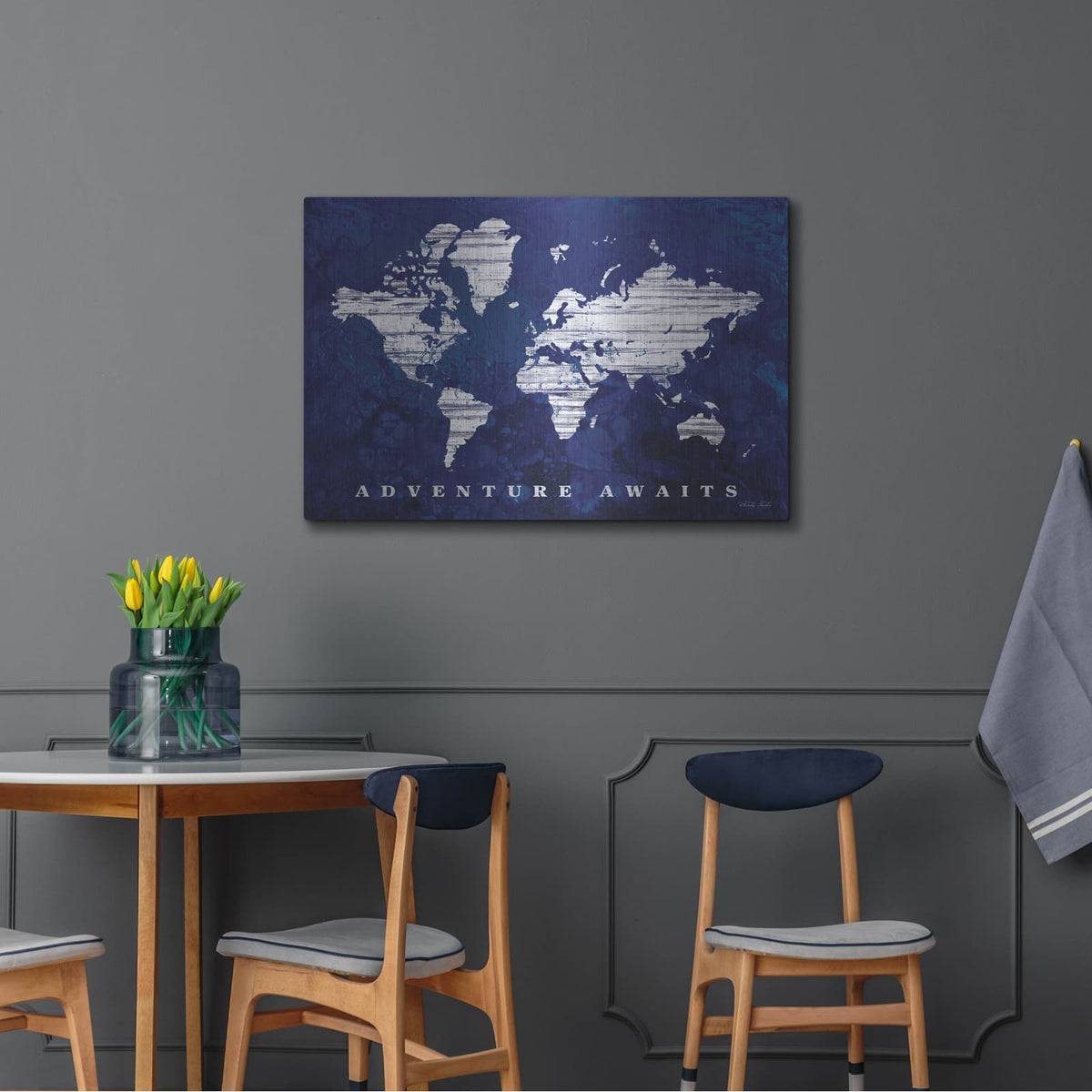 'Adventure Awaits Map' by Cindy Jacobs – Metal Wall Art, 36x24 room view
