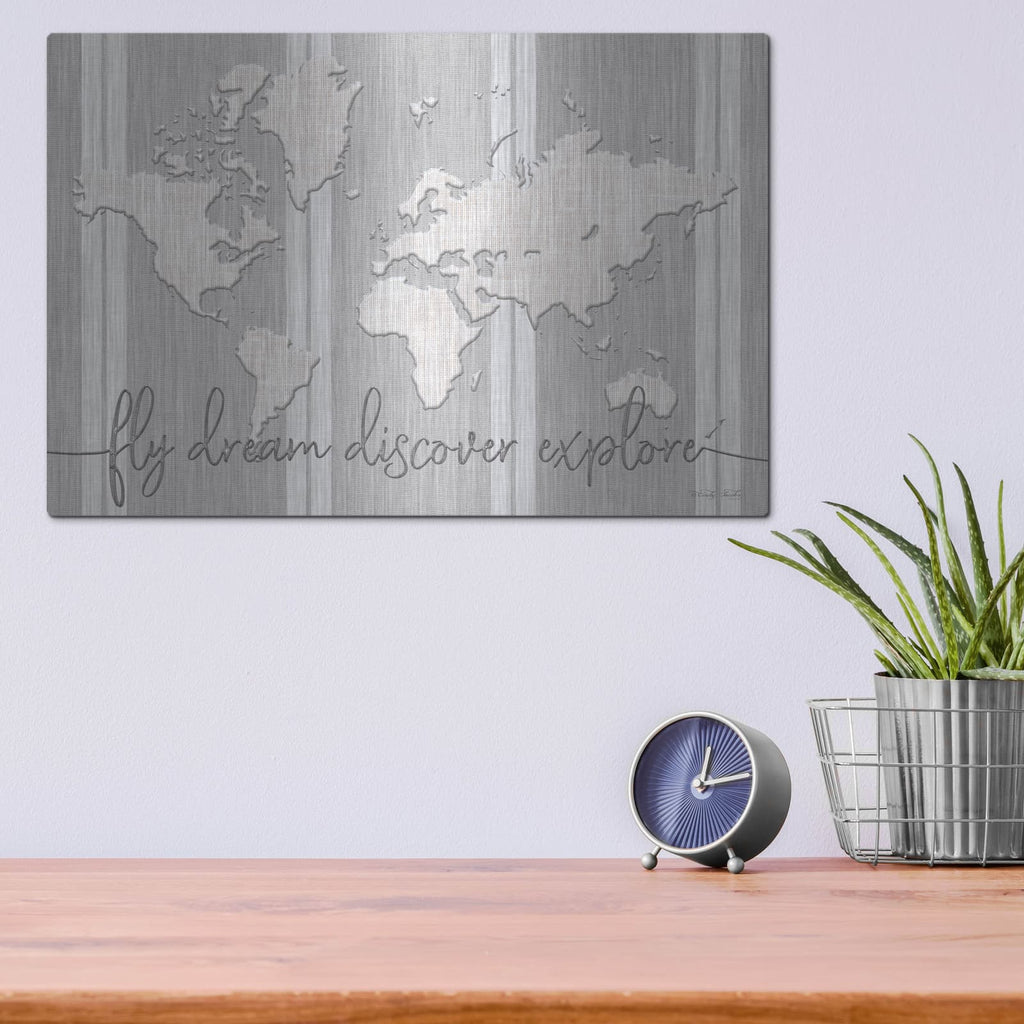 'Fly Dream Discover Explore' by Cindy Jacobs – Metal Wall Art, 16x12 room view