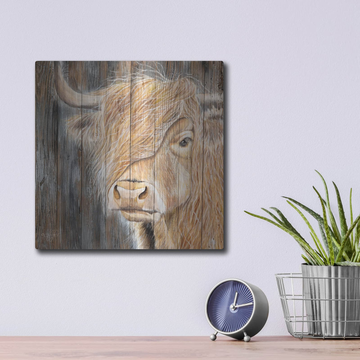 'A Windy Day on the Farm' by Diane Fifer – Metal Wall Art, 12x12 room view