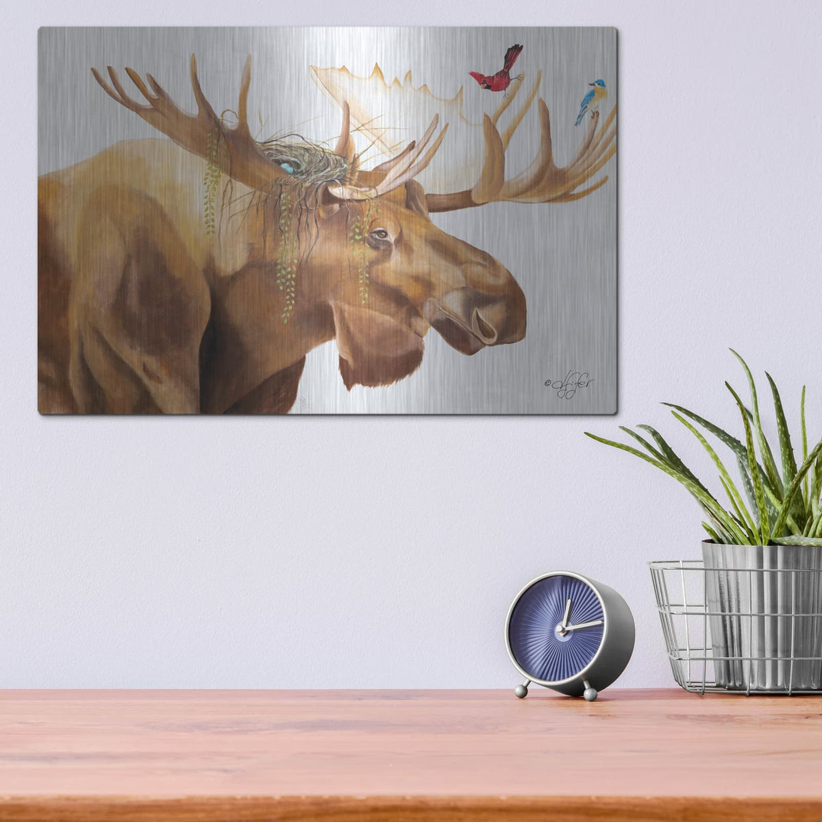 'Freeloaders' by Diane Fifer – Metal Wall Art, 16x12 room view
