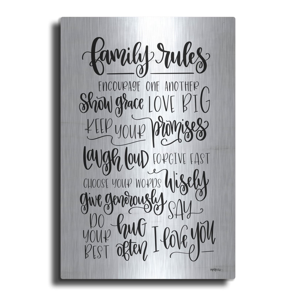 'Family Rules' by Imperfect Dust – Metal Wall Art