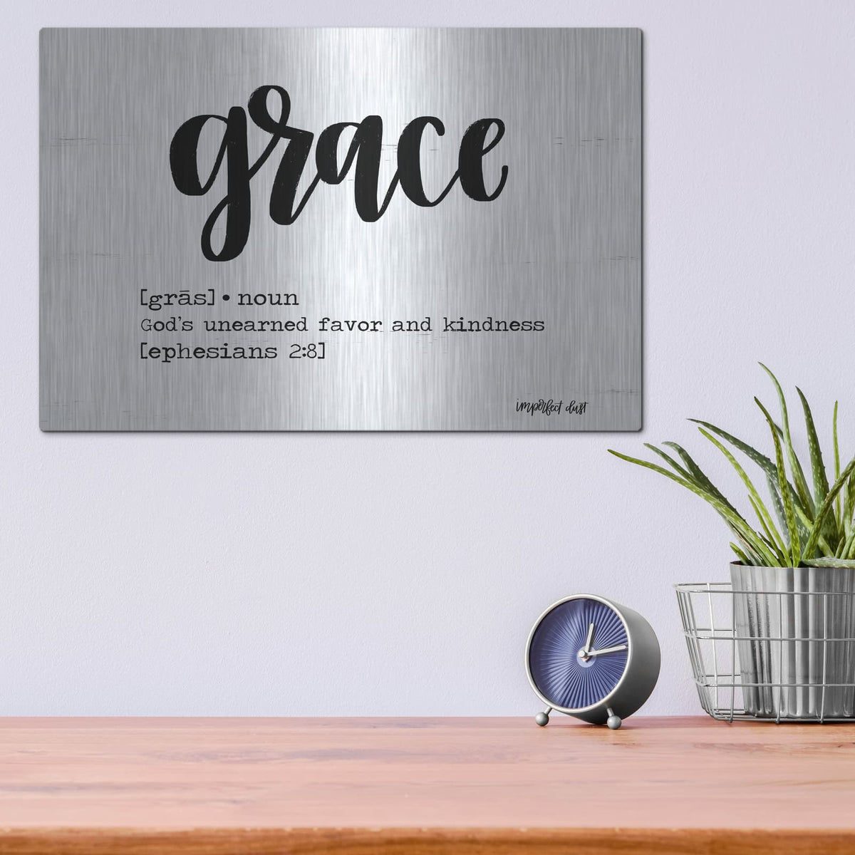 'Grace' by Imperfect Dust – Metal Wall Art, 16x12 room view