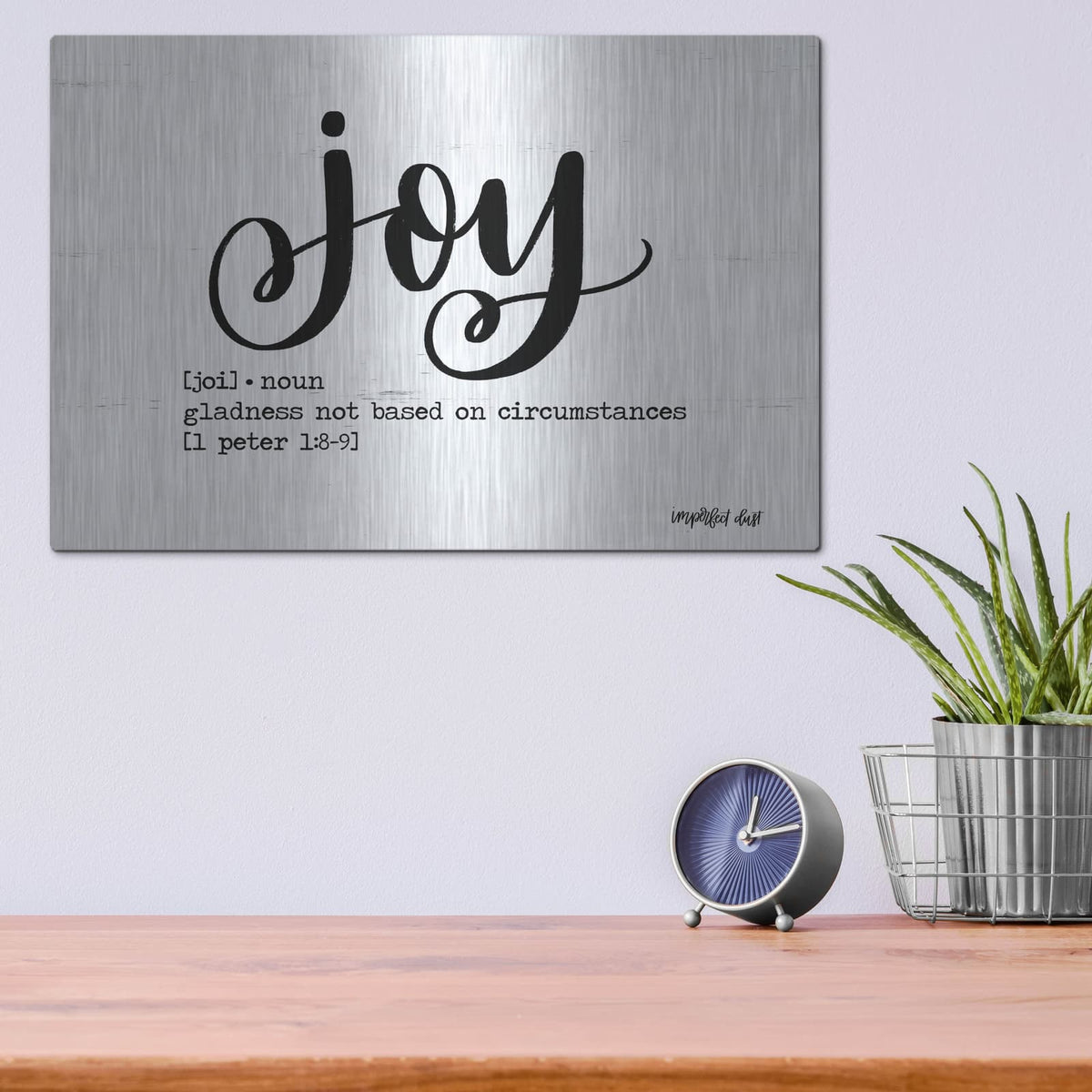 'Joy' by Imperfect Dust – Metal Wall Art, 16x12 room view