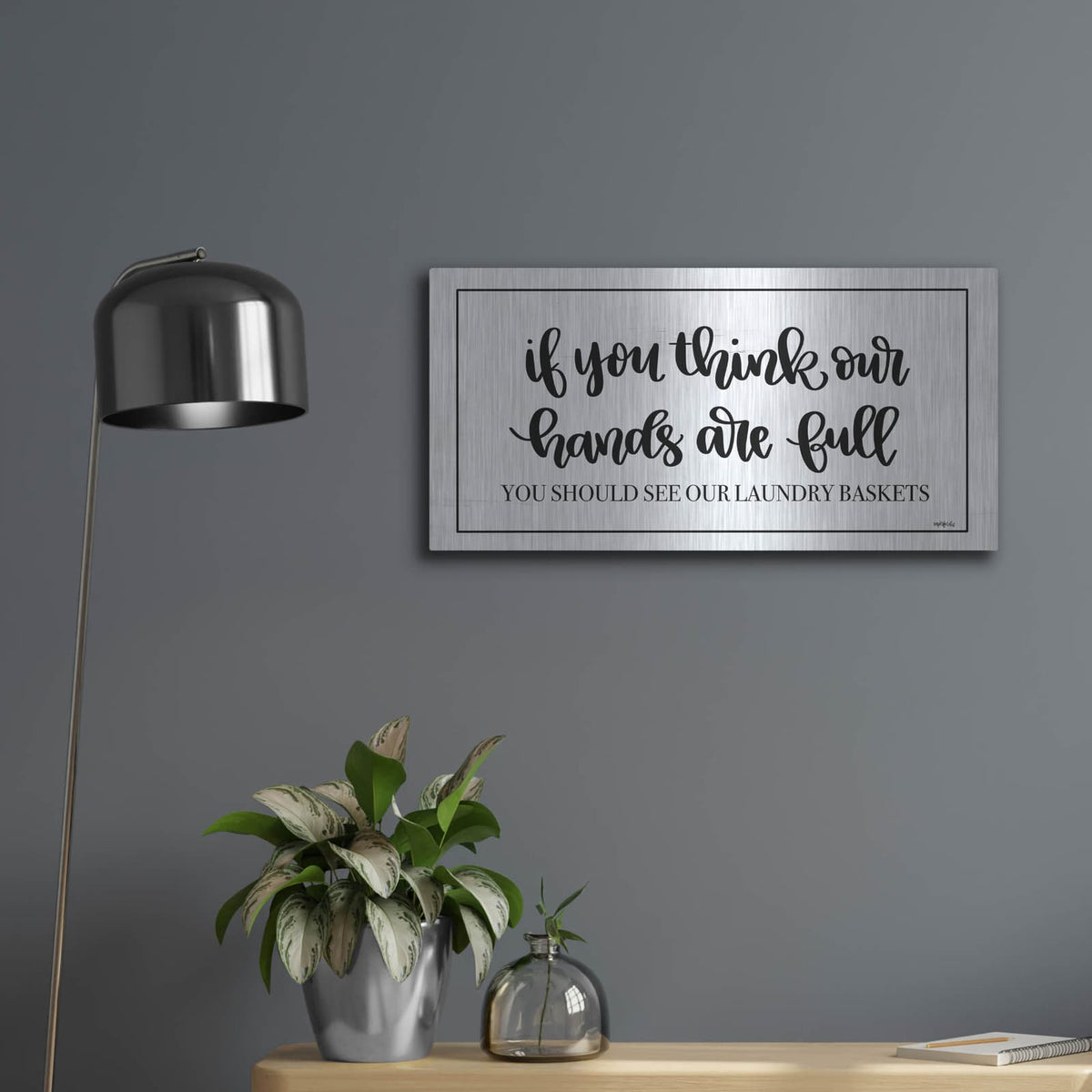 'Laundry Baskets' by Imperfect Dust – Metal Wall Art, 24x12 room view
