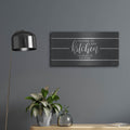 'Welcome to Our Kitchen' by Imperfect Dust – Metal Wall Art, 24x12 room view