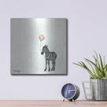'Nursery Zebra' by Britt Hallowell – Metal Wall Art, 12x12 room view