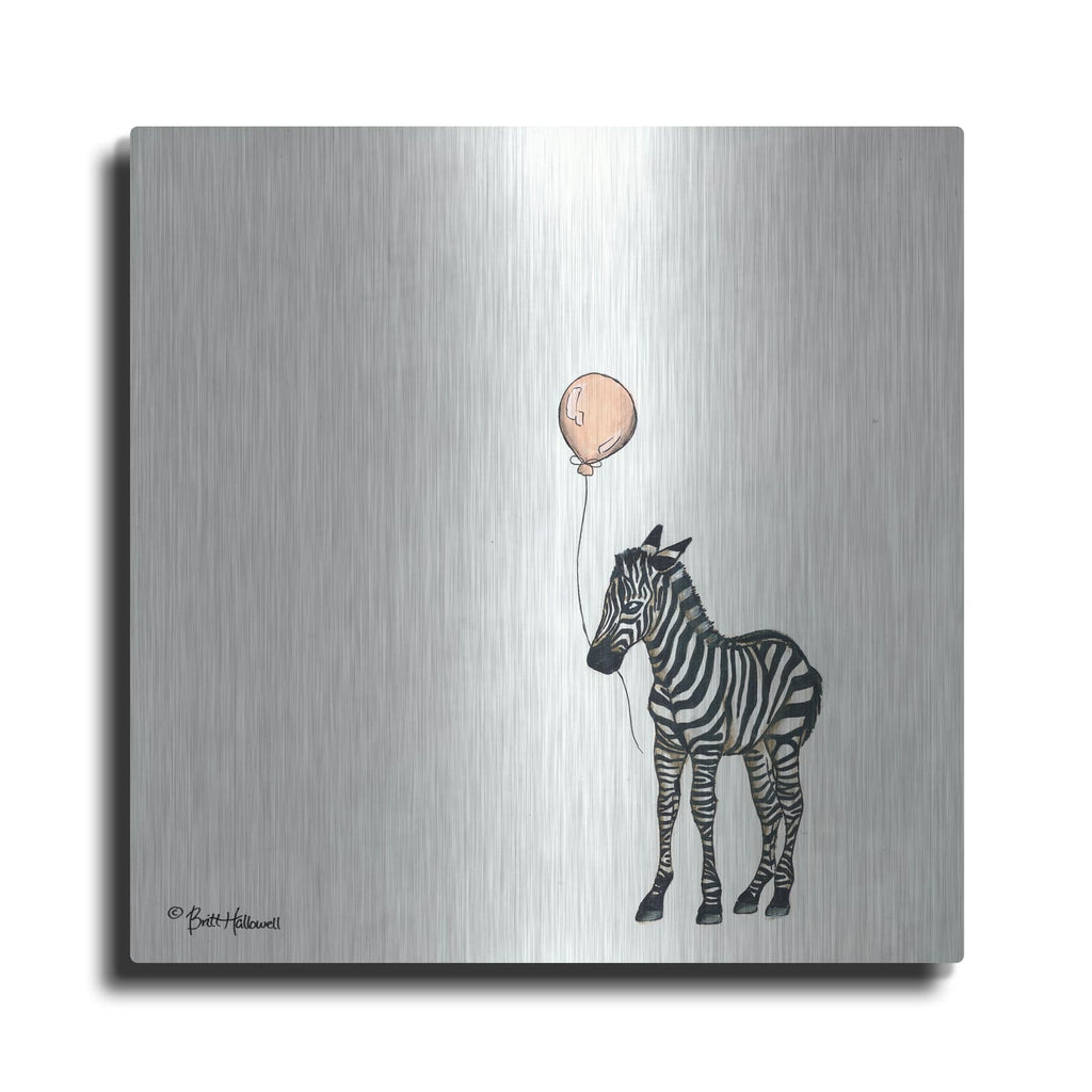 'Nursery Zebra' by Britt Hallowell – Metal Wall Art