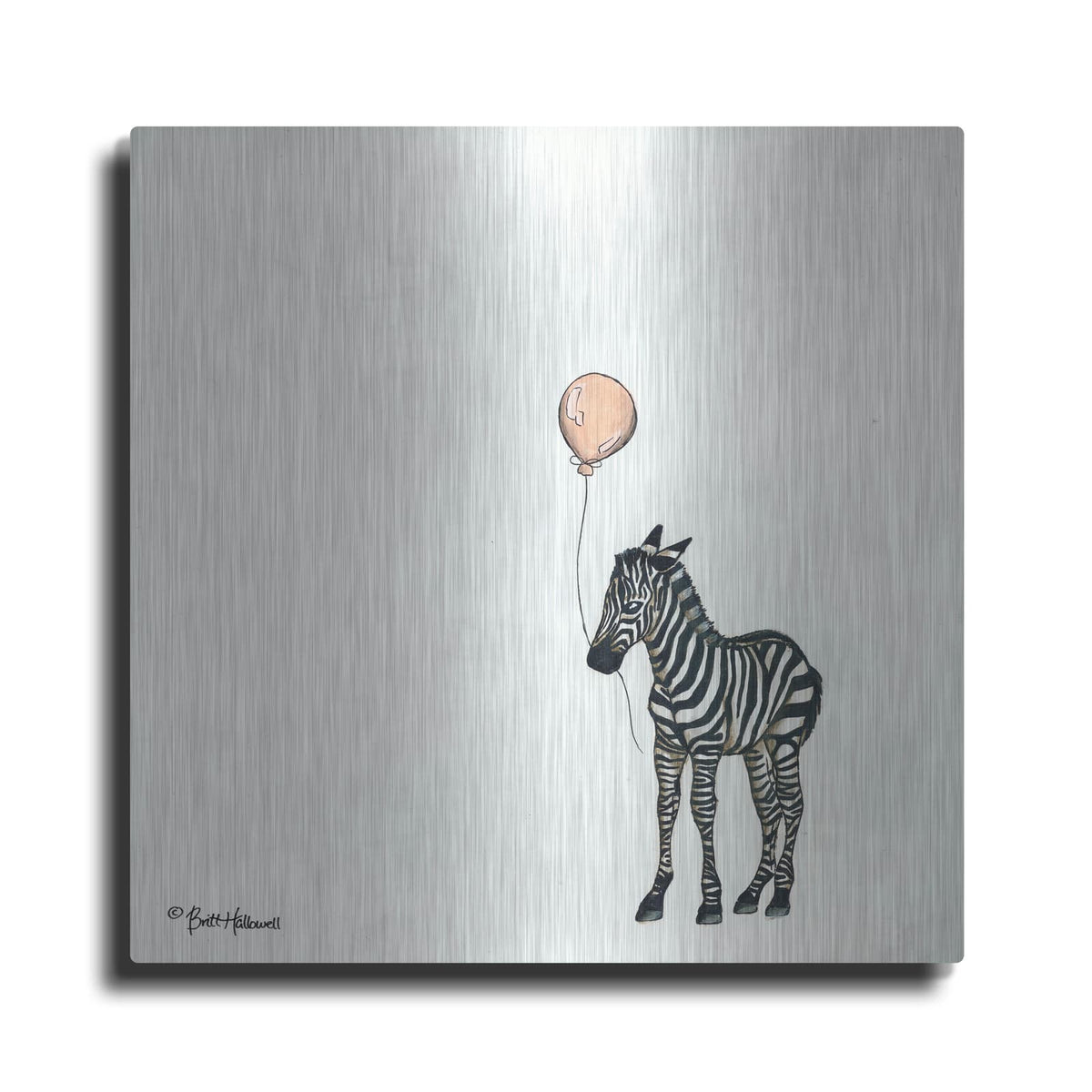 'Nursery Zebra' by Britt Hallowell – Metal Wall Art