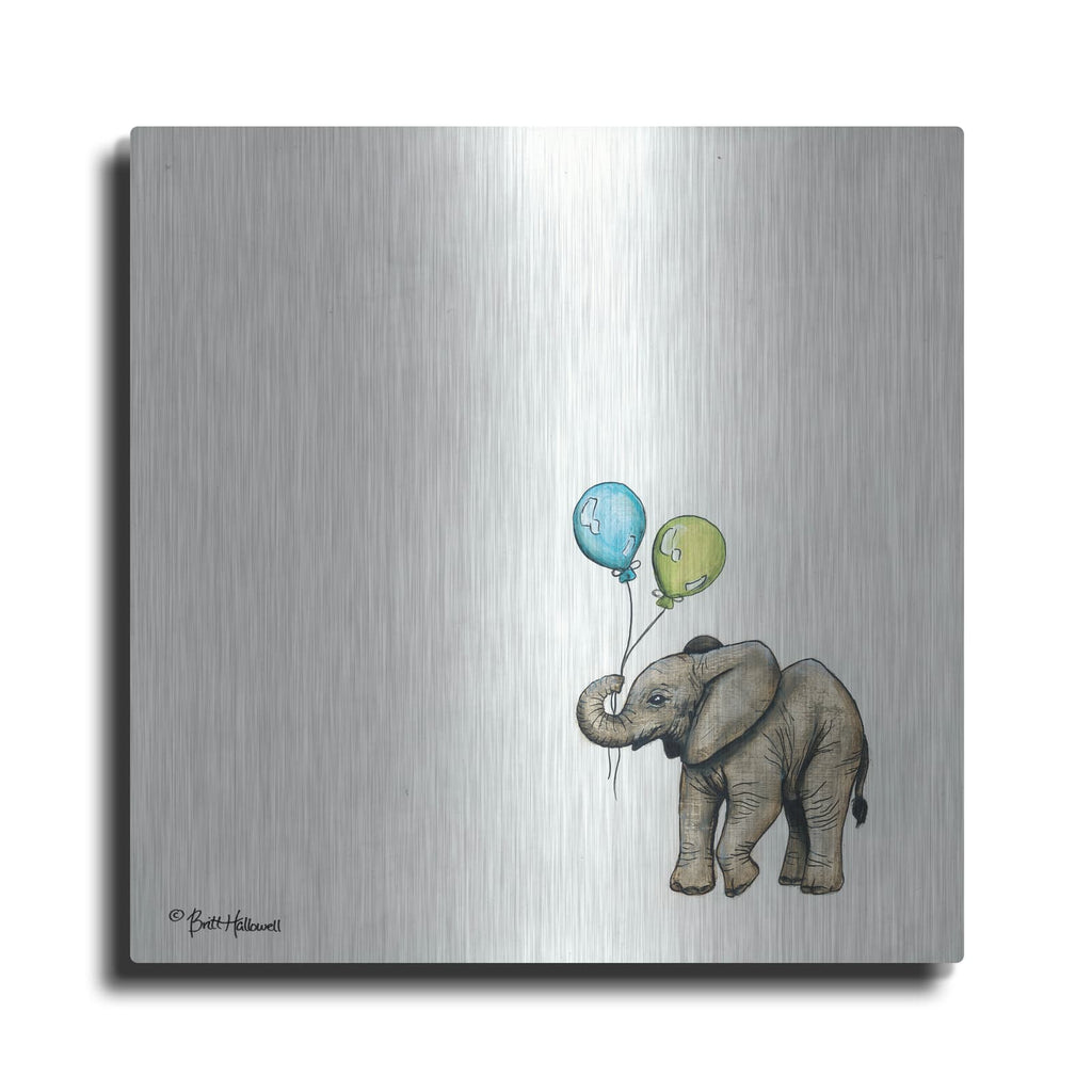 'Nursery Elephant' by Britt Hallowell – Metal Wall Art