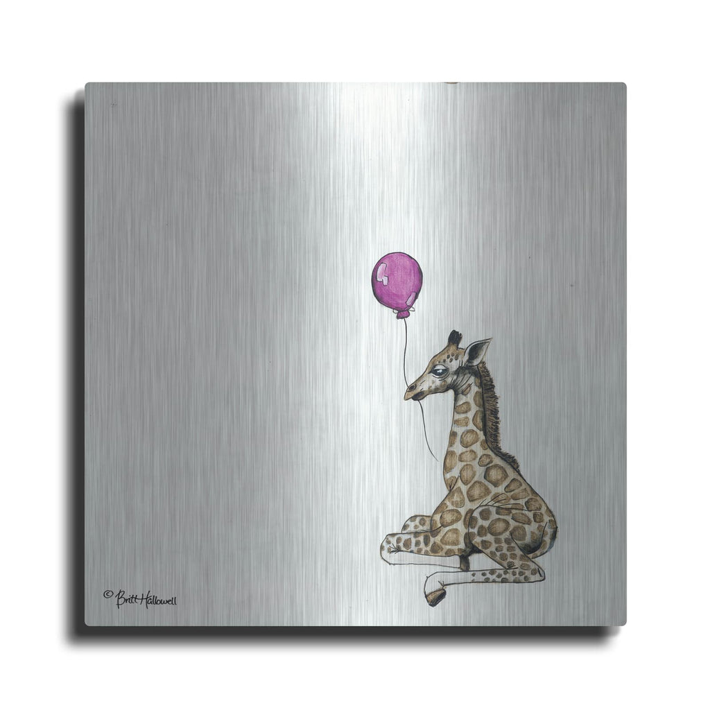 'Nursery Giraffe' by Britt Hallowell – Metal Wall Art