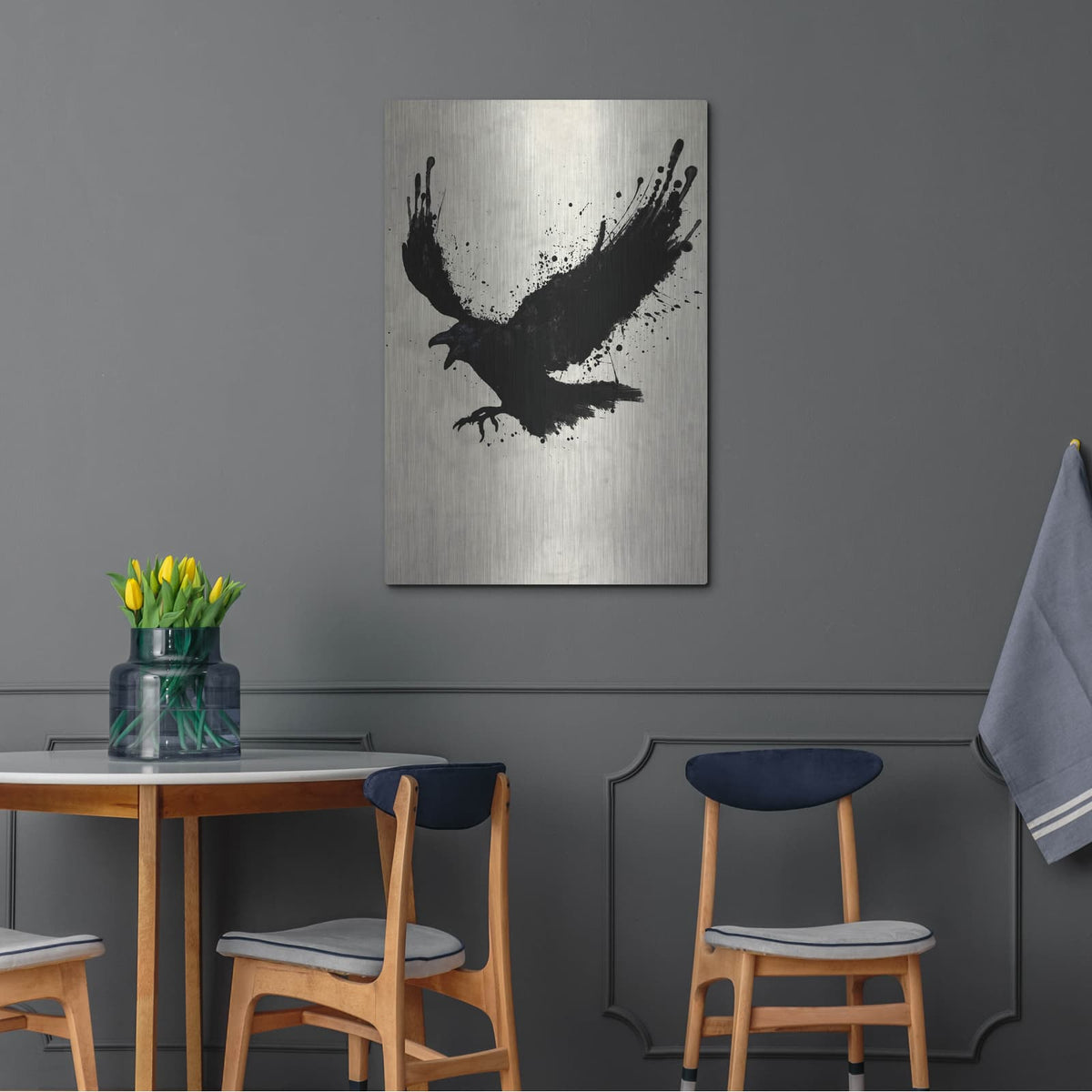 'Raven' by Nicklas Gustafsson – Metal Wall Art, 24x36 room view