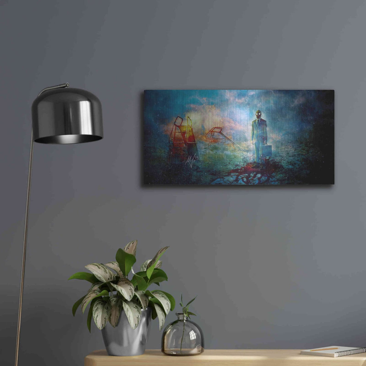 'Grief' by Mario Sanchez Nevado – Metal Wall Art, 24x12 room view