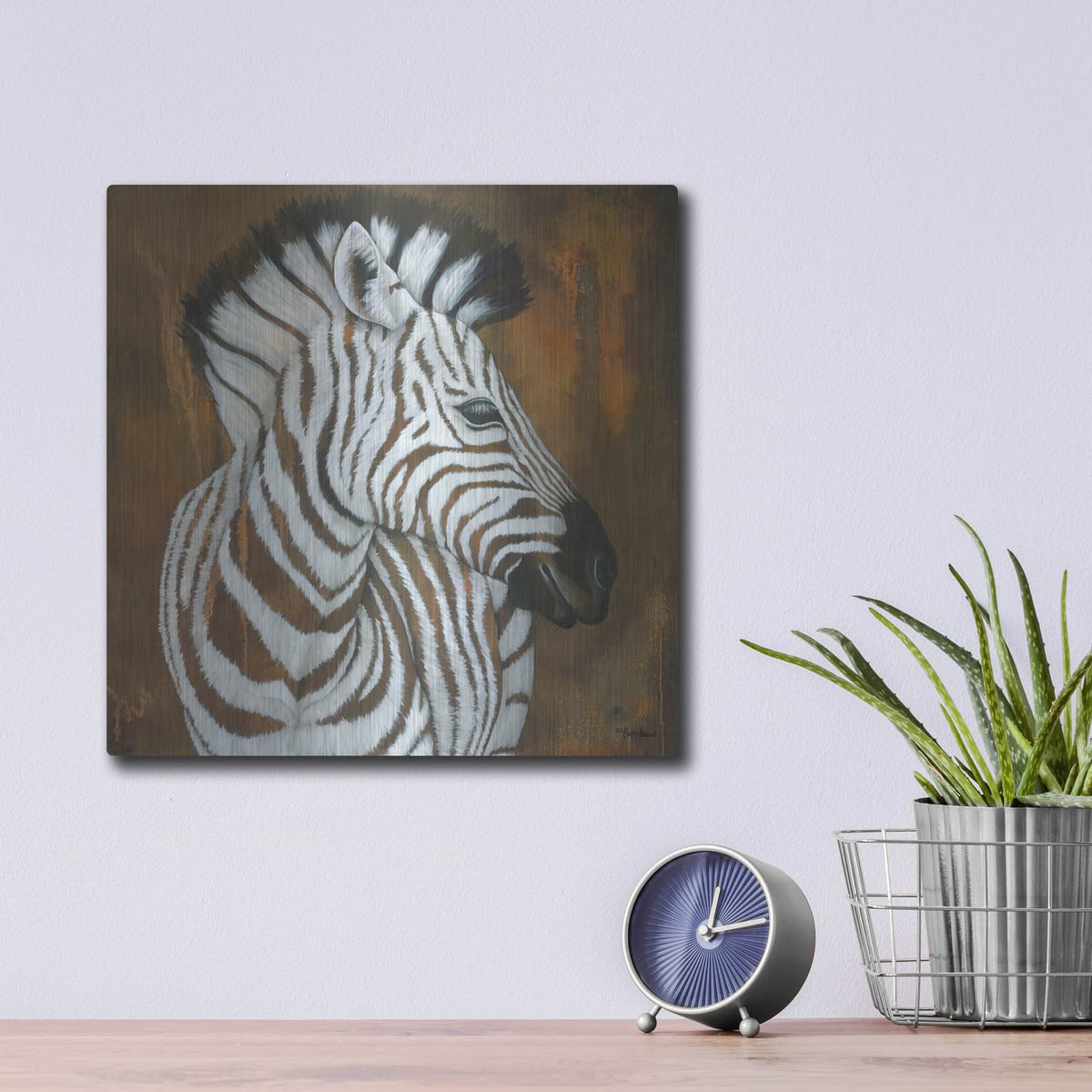 'Serengeti Rock Star' by Britt Hallowell – Metal Wall Art, 12x12 room view