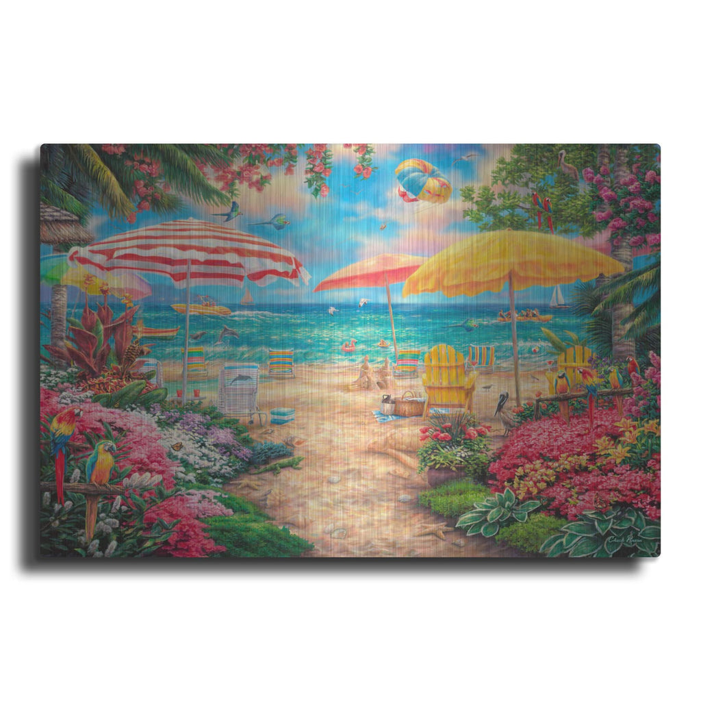 'A Perfect Day At The Beach' by Chuck Pinson – Metal Wall Art