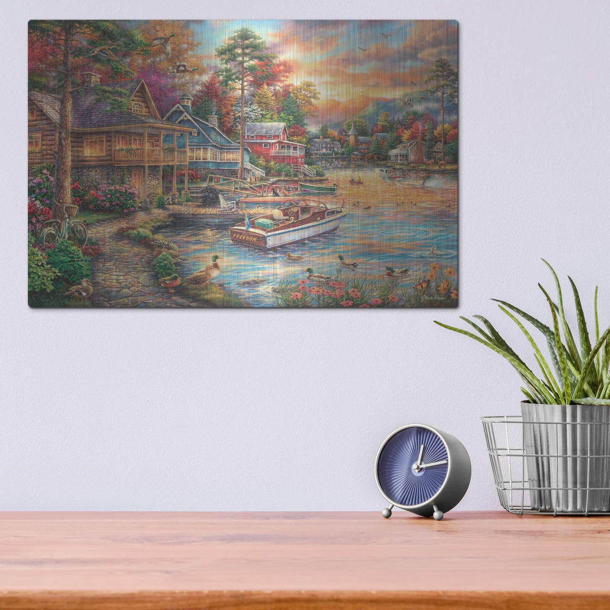 'Freedom At The Lake' by Chuck Pinson – Metal Wall Art, 16x12 room view
