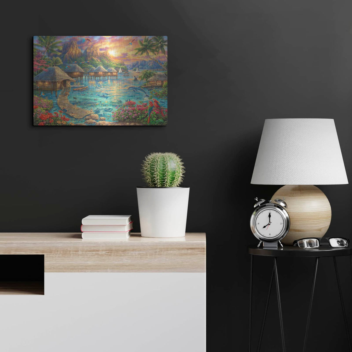 'Tropical Oasis' by Chuck Pinson – Metal Wall Art, 24x16 room view