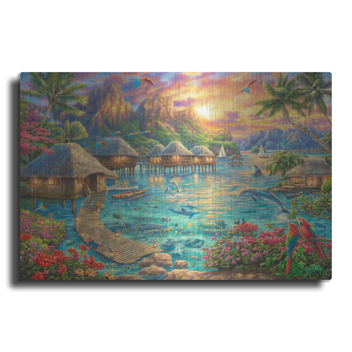 'Tropical Oasis' by Chuck Pinson – Metal Wall Art
