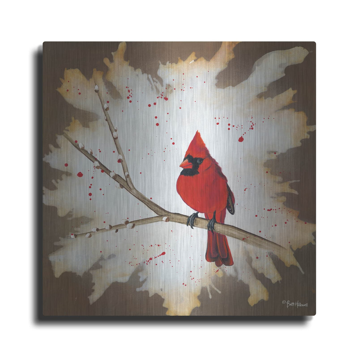'Weathered Friends - Cardinal' by Britt Hallowell – Metal Wall Art