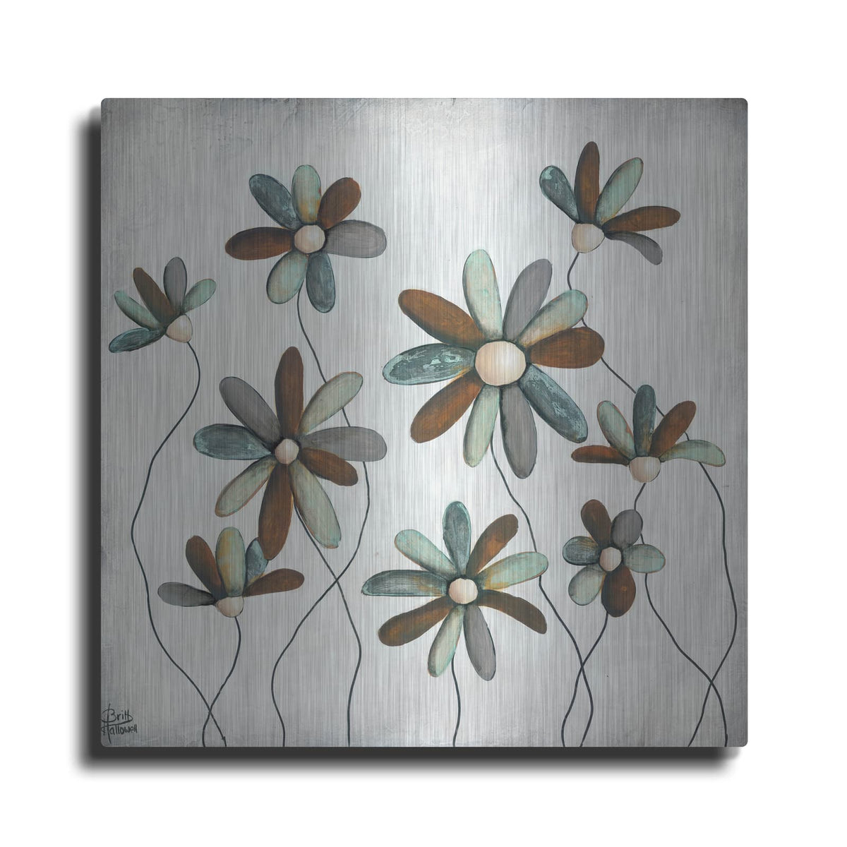 'Patina Petals II' by Britt Hallowell – Metal Wall Art