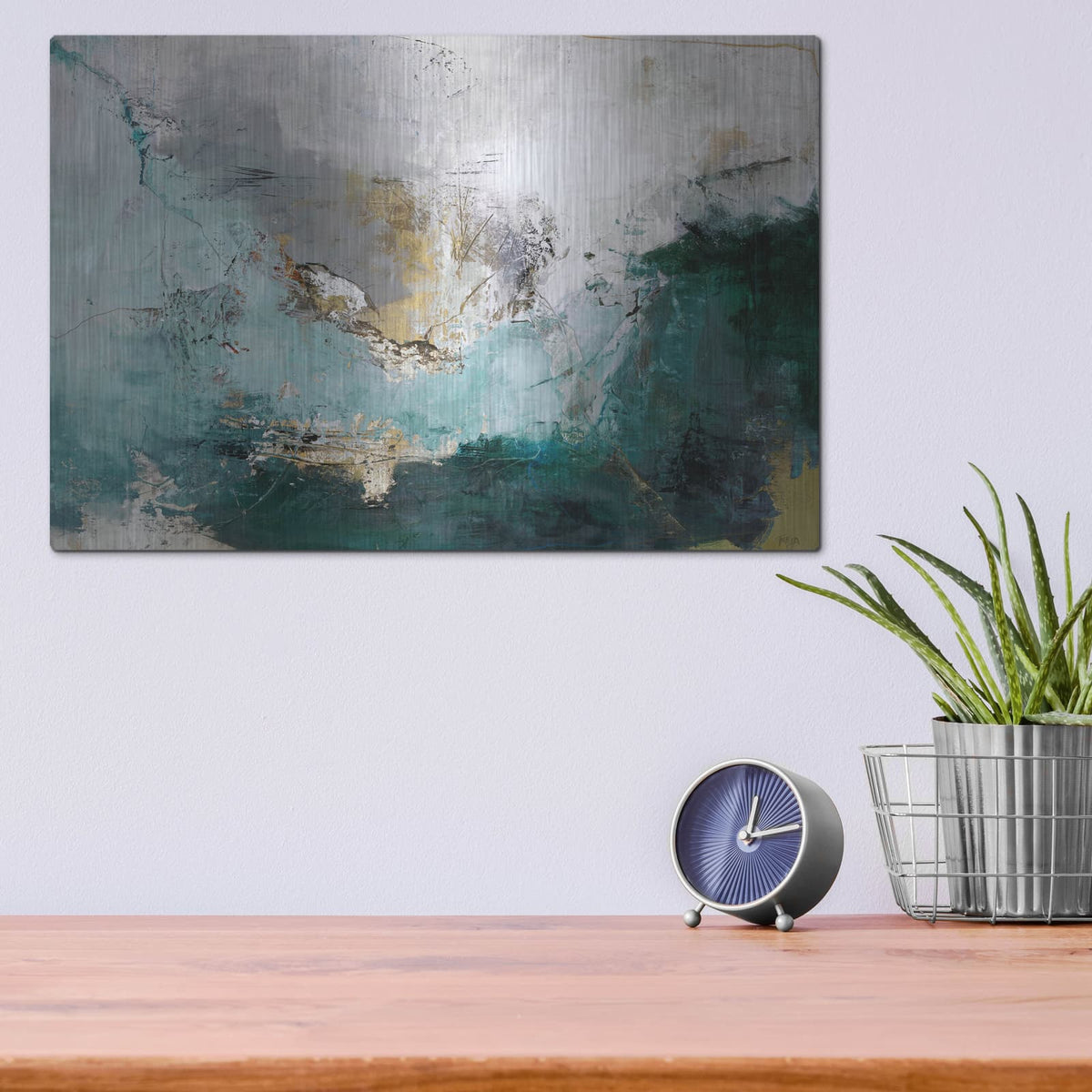 'Arctic Green Variation' by Incado – Metal Wall Art, 16x12 room view