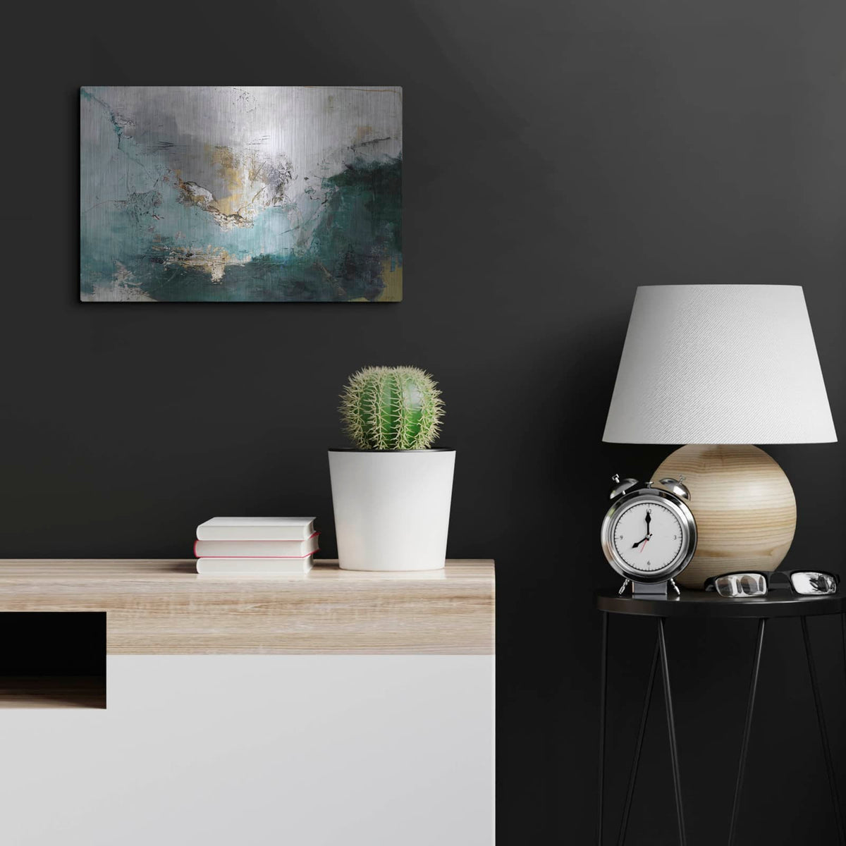 'Arctic Green Variation' by Incado – Metal Wall Art, 24x16 room view