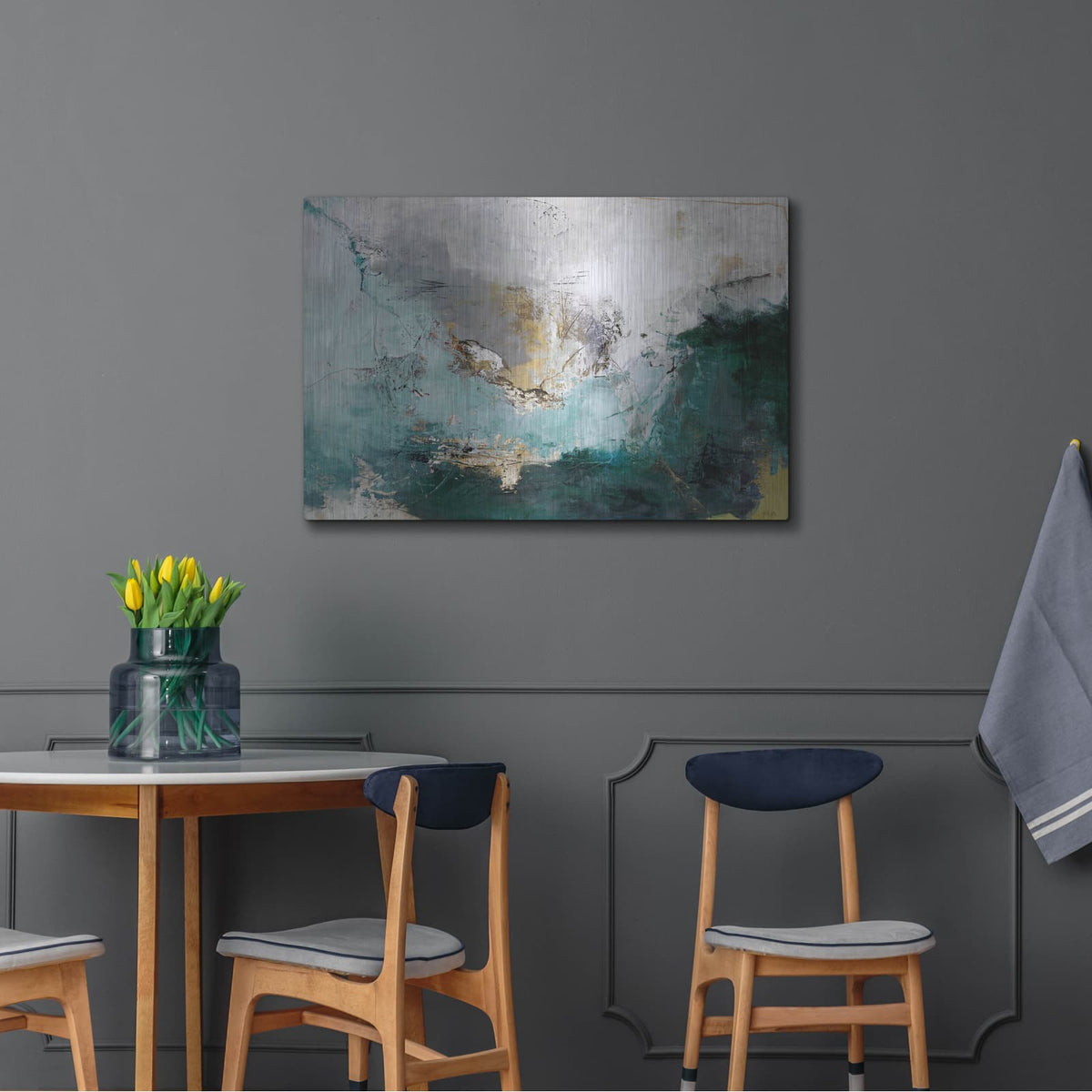 'Arctic Green Variation' by Incado – Metal Wall Art, 36x24 room view