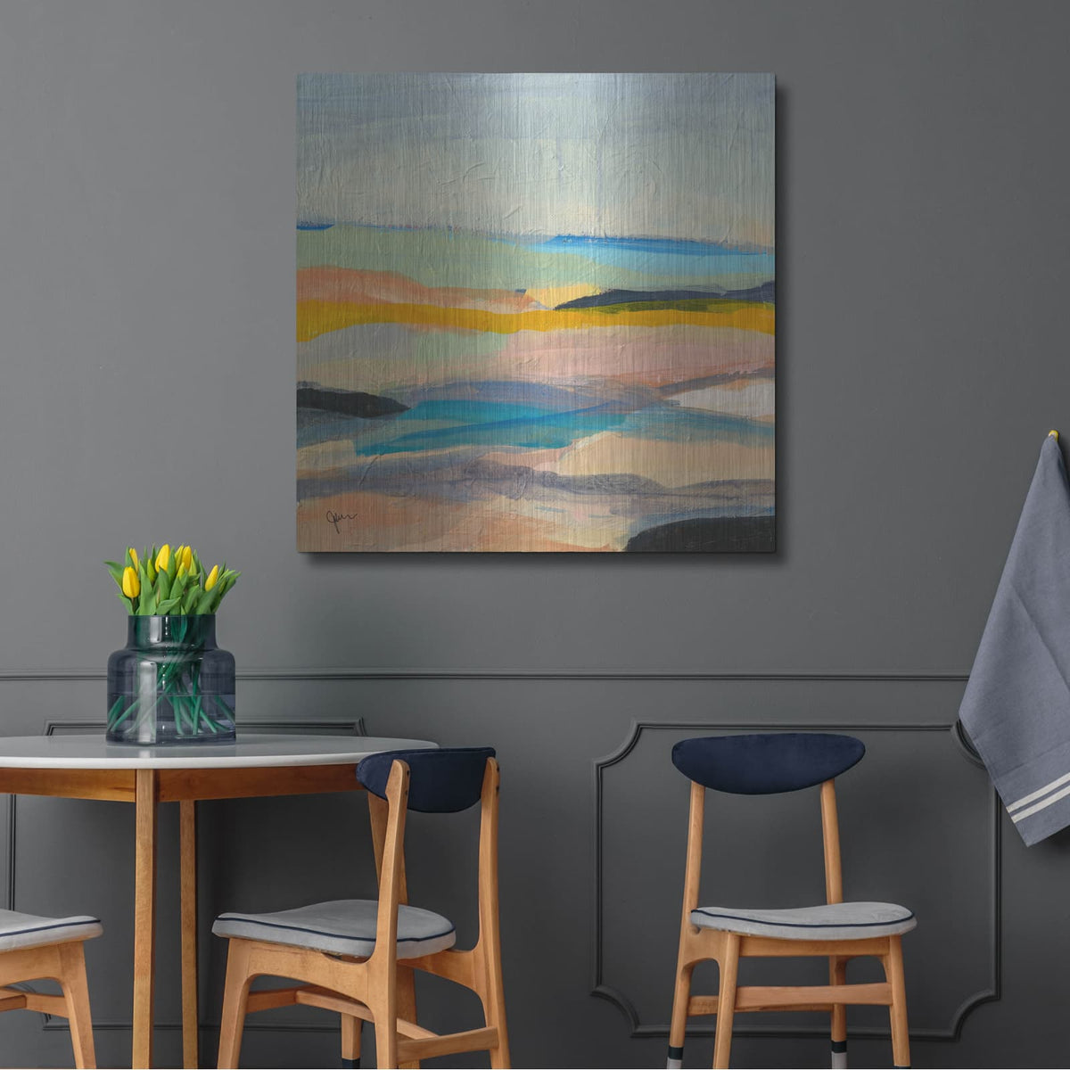 'Colorfield 13' by Jan Weiss – Metal Wall Art, 36x36 room view