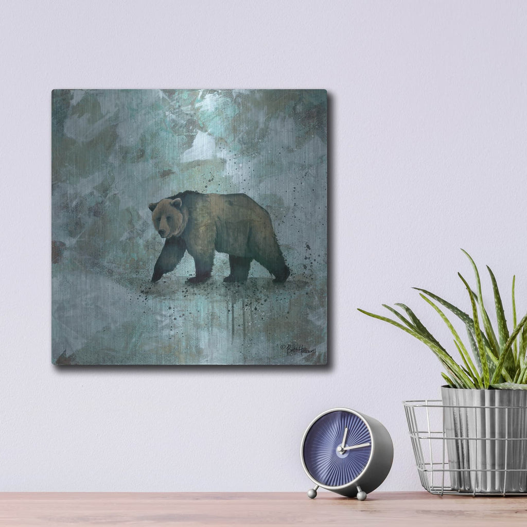 'Simplicity Bear' by Britt Hallowell – Metal Wall Art, 12x12 room view