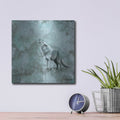 'Simplicity Wolf' by Britt Hallowell – Metal Wall Art, 12x12 room view