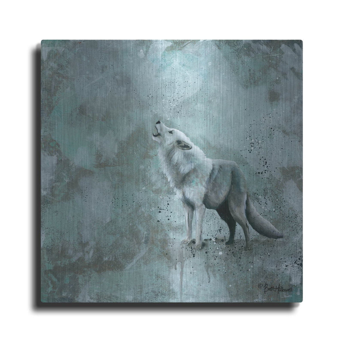 'Simplicity Wolf' by Britt Hallowell – Metal Wall Art