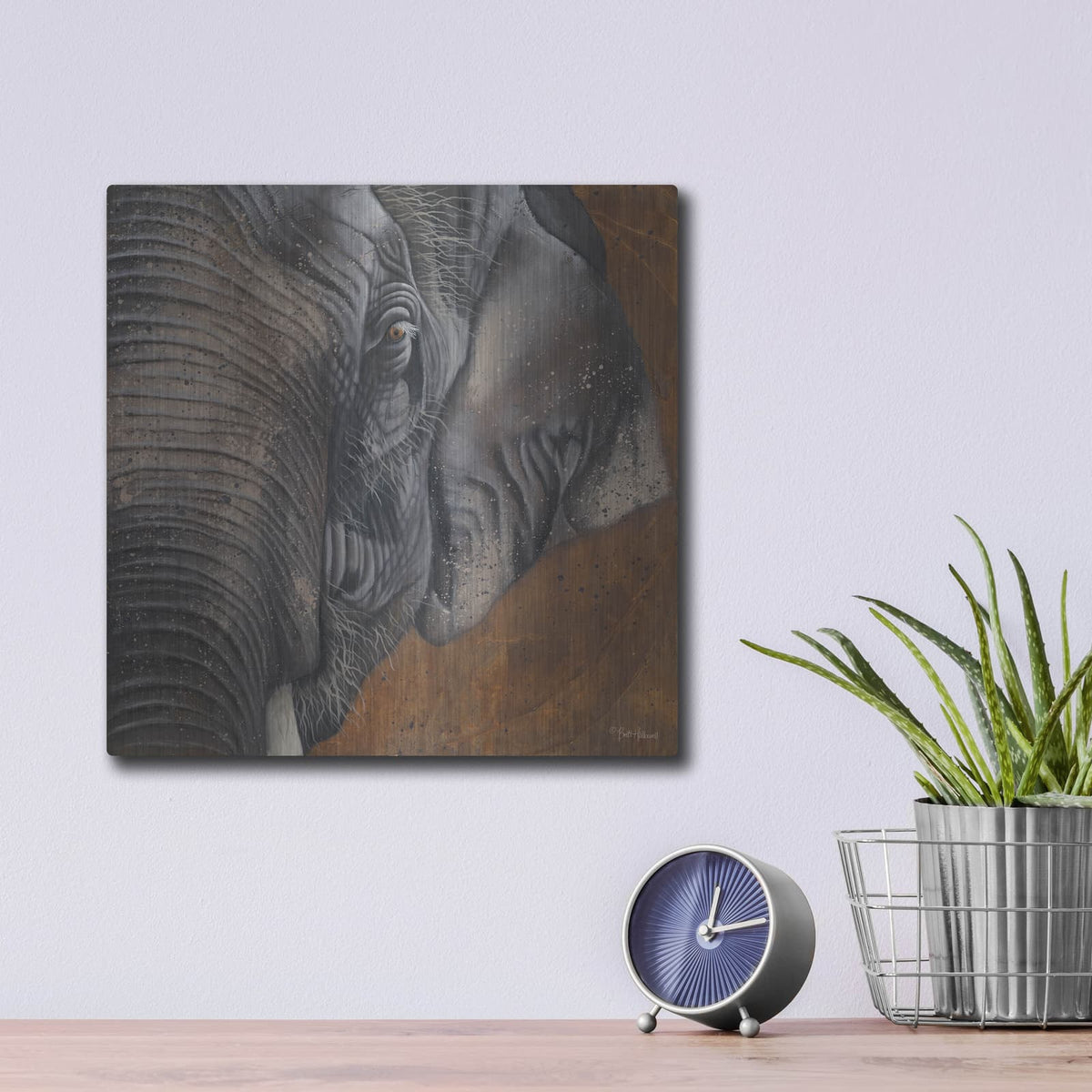 'The Gentlest Giant' by Britt Hallowell – Metal Wall Art, 12x12 room view