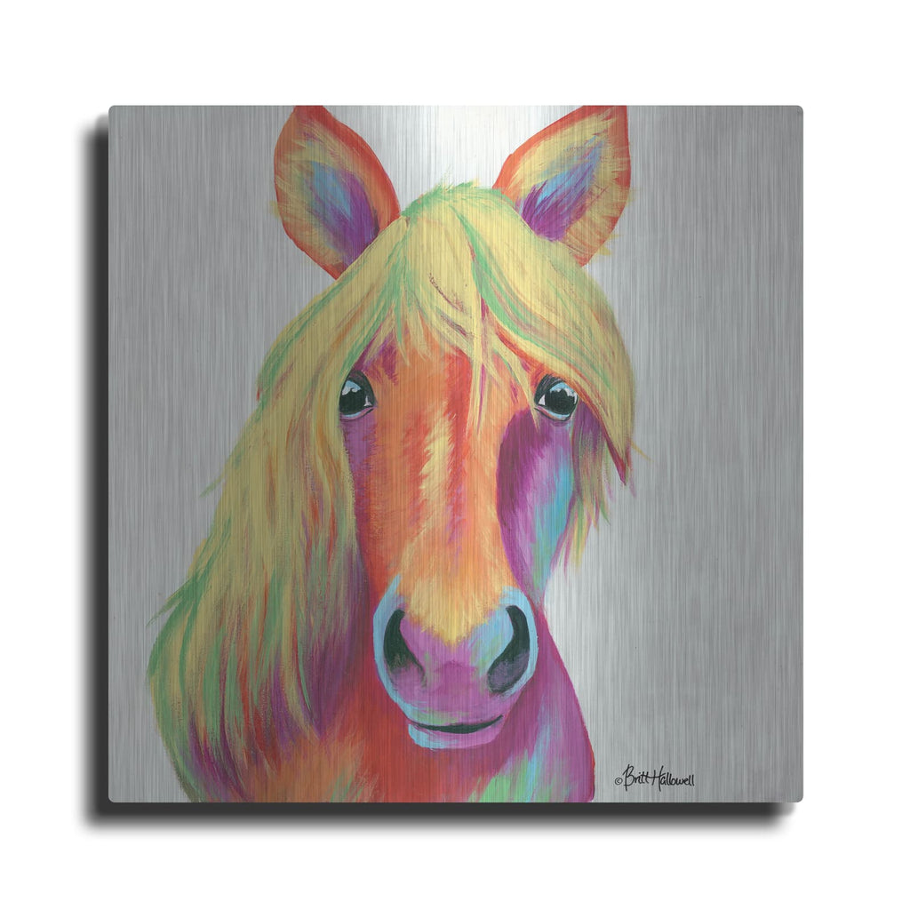 'Cheery Horse' by Britt Hallowell – Metal Wall Art