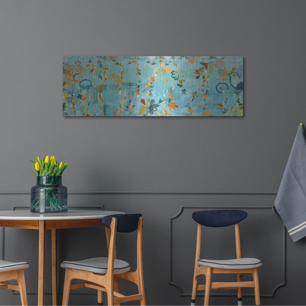 'Converse Blue' by Candra Boggs – Metal Wall Art, 48x16 room view