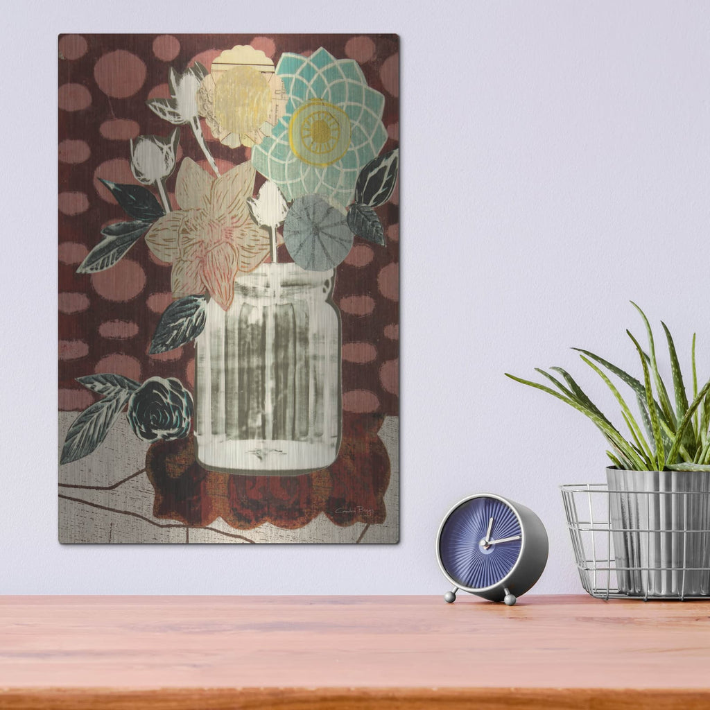 'Floral Fling I Cream' by Candra Boggs – Metal Wall Art, 12x16 room view