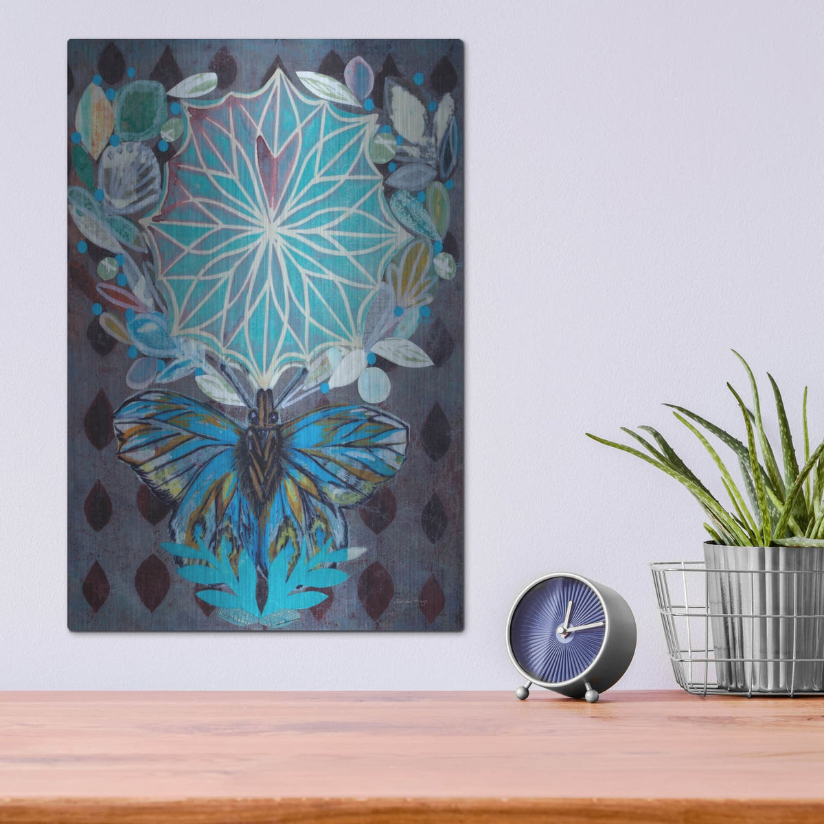 'Midnight Moth' by Candra Boggs – Metal Wall Art, 12x16 room view
