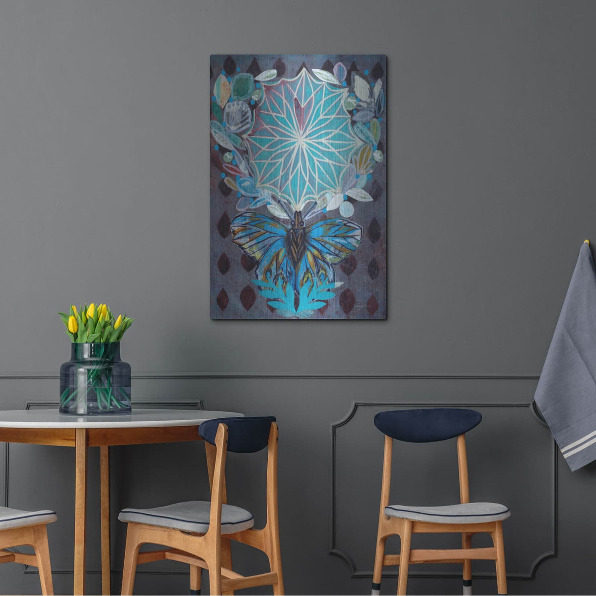 'Midnight Moth' by Candra Boggs – Metal Wall Art, 24x36 room view