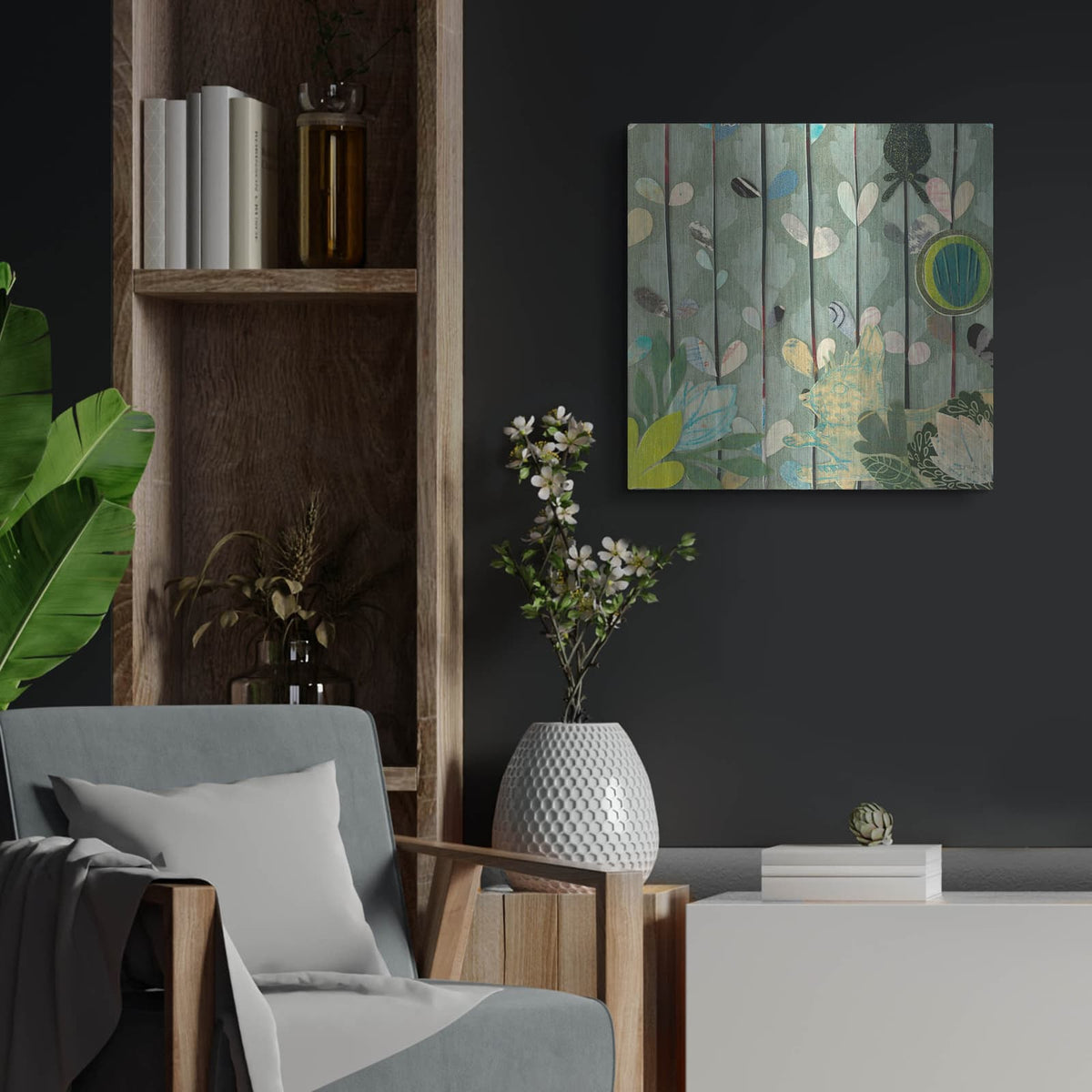 'Natural Garden 1' by Candra Boggs – Metal Wall Art, 24x24 room view