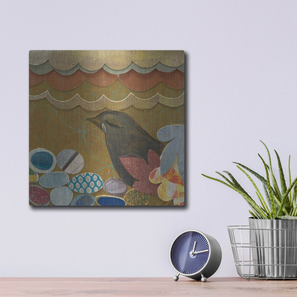 'Nesting Birds 1' by Candra Boggs – Metal Wall Art, 12x12 room view