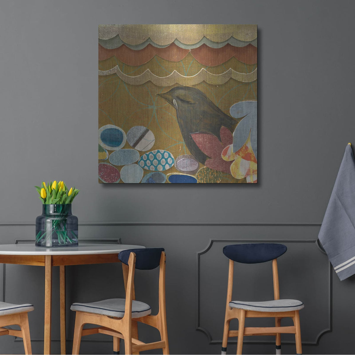 'Nesting Birds 1' by Candra Boggs – Metal Wall Art, 36x36 room view