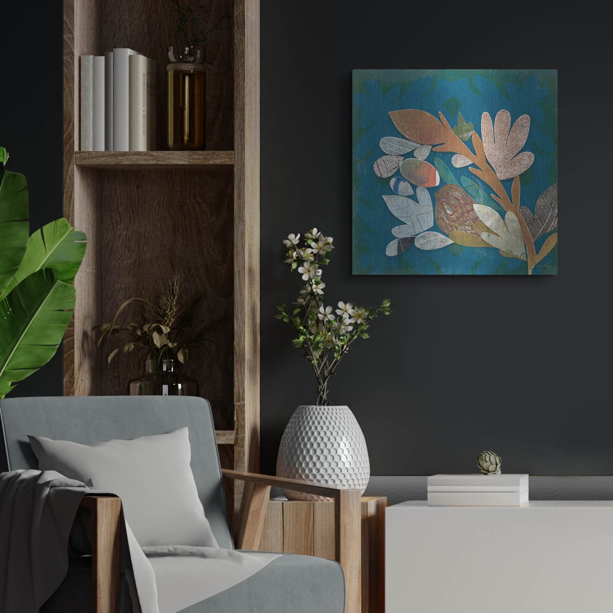 'Nesting Birds 2' by Candra Boggs – Metal Wall Art, 24x24 room view